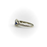 Art Deco 14K White Gold Diamond and Sapphire Ring Kirsten's Corner 