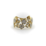 Vintage 14K Gold Flower Filigree Diamond Ring jewelry Kirsten's Corner 