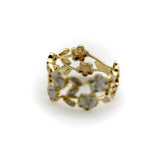 Vintage 14K Gold Flower Filigree Diamond Ring jewelry Kirsten's Corner 