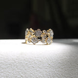 Vintage 14K Gold Flower Filigree Diamond Ring jewelry Kirsten's Corner 