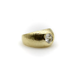 Edwardian 18K Gold Hand-Hammered Rubover Setting Old European Cut Diamond Ring ring Kirsten's Corner 