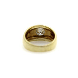 Edwardian 18K Gold Hand-Hammered Rubover Setting Old European Cut Diamond Ring ring Kirsten's Corner 