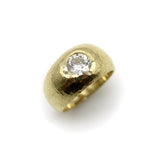 Edwardian 18K Gold Hand-Hammered Rubover Setting Old European Cut Diamond Ring ring Kirsten's Corner 