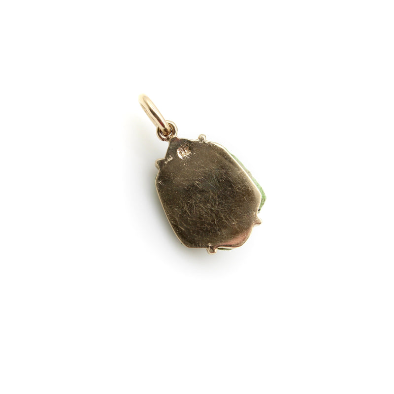Art Deco Egyptian Revival Faience Pharaoh in 14K Gold Mount Pendant / Charm Kirsten's Corner 
