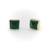 14K Gold Signature Malachite Pyramid Studs Earrings Kirsten's Corner 