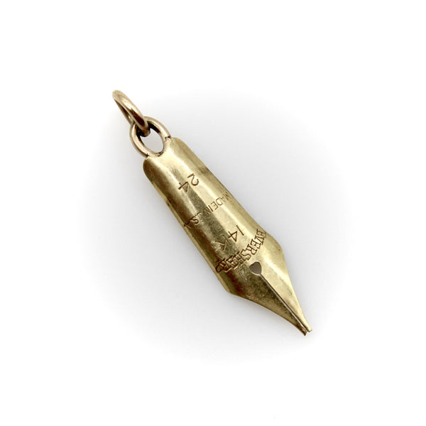 14K Gold Eversharp Pen Nib Charm or Pendant jewelry Kirsten's Corner 