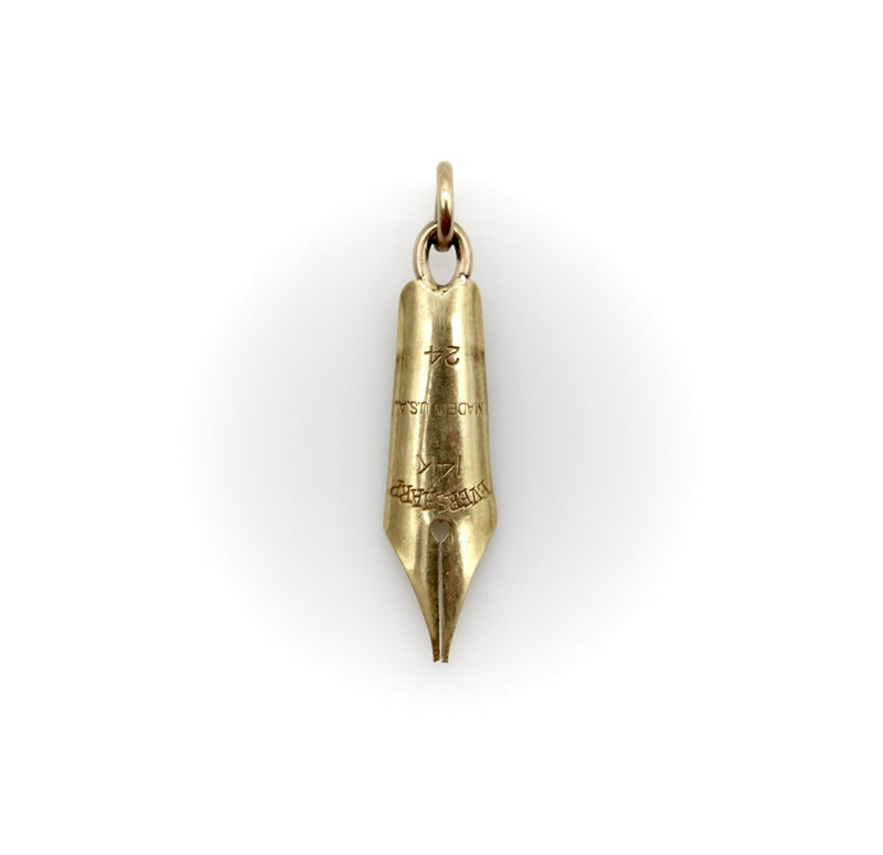 14K Gold Eversharp Pen Nib Charm or Pendant jewelry Kirsten's Corner 