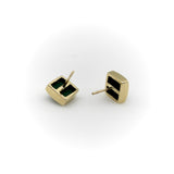 14K Gold Signature Malachite Pyramid Studs Earrings Kirsten's Corner 