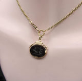 Victorian 10K Gold Onyx Intaglio Fob of Nike jewelry Kirsten's Corner 