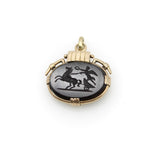 Victorian 10K Gold Onyx Intaglio Fob of Nike jewelry Kirsten's Corner 