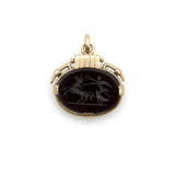Victorian 10K Gold Onyx Intaglio Fob of Nike jewelry Kirsten's Corner 