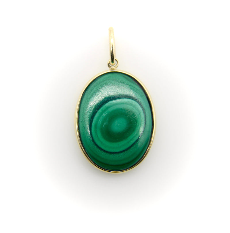 14K Gold Signature Malachite Concentric Circles Pendant pendant, Charm Kirsten's Corner 