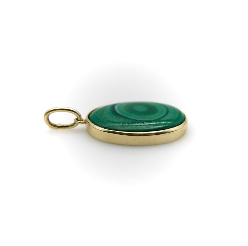 14K Gold Signature Malachite Concentric Circles Pendant pendant, Charm Kirsten's Corner 