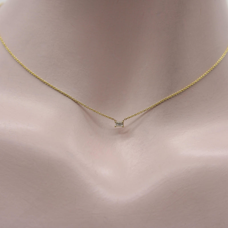 14K Gold Emerald Cut Diamond Necklace Necklace Kirsten's Corner 