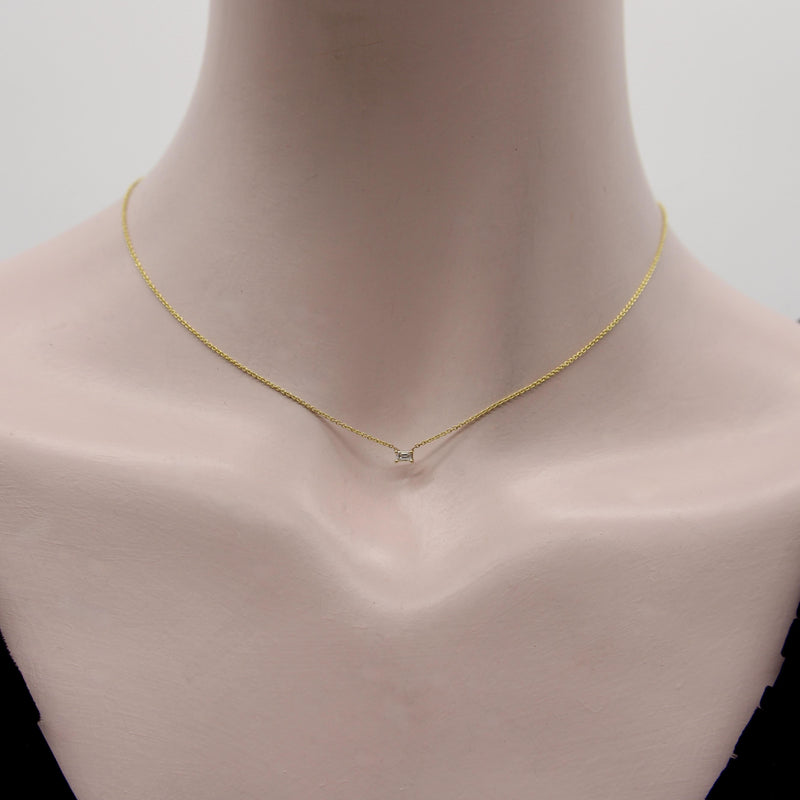 14K Gold Emerald Cut Diamond Necklace Necklace Kirsten's Corner 