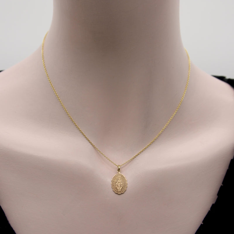 Retro 10K Gold Mary Conceived Without Sin Charm Pendant, Charm Kirsten's Corner 