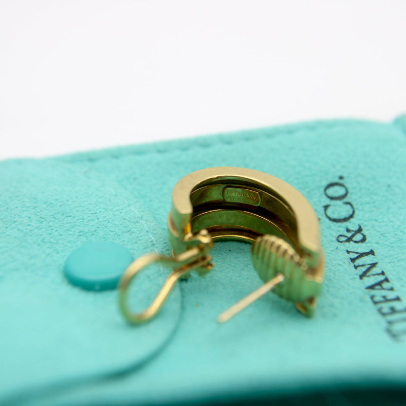 Vintage Tiffany & Co. 18K Gold Atlas Hoop Earrings Earrings Kirsten's Corner 