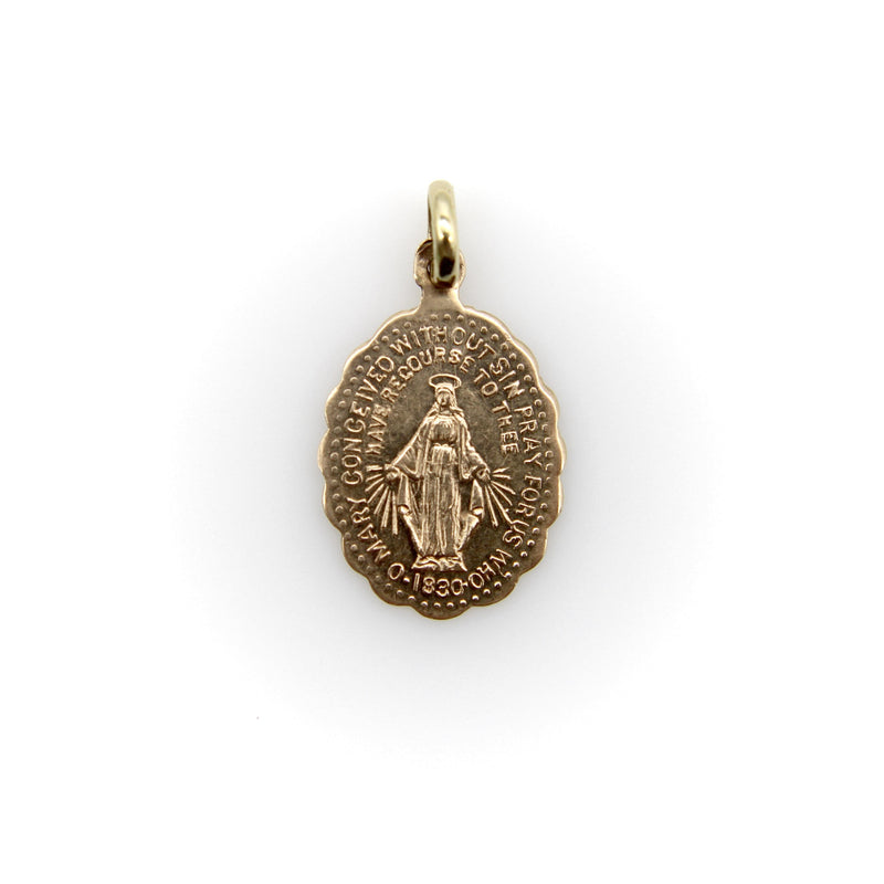 Retro 10K Gold Mary Conceived Without Sin Charm Pendant, Charm Kirsten's Corner 