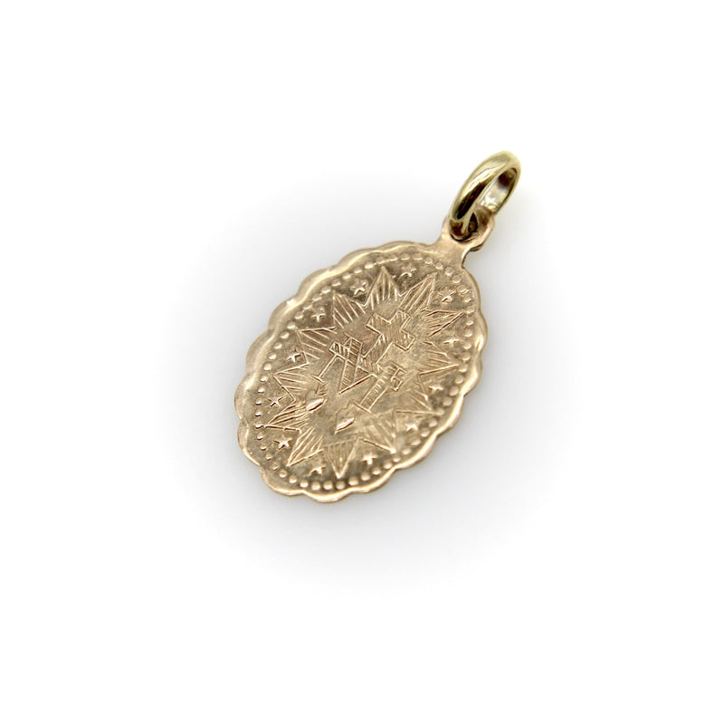 Retro 10K Gold Mary Conceived Without Sin Charm Pendant, Charm Kirsten's Corner 