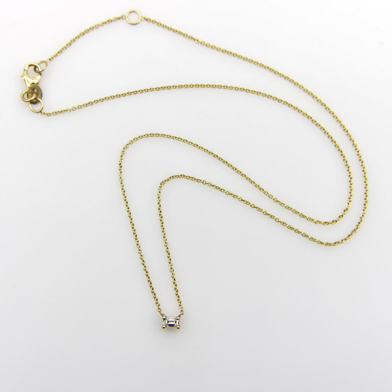 14K Gold Emerald Cut Diamond Necklace Necklace Kirsten's Corner 