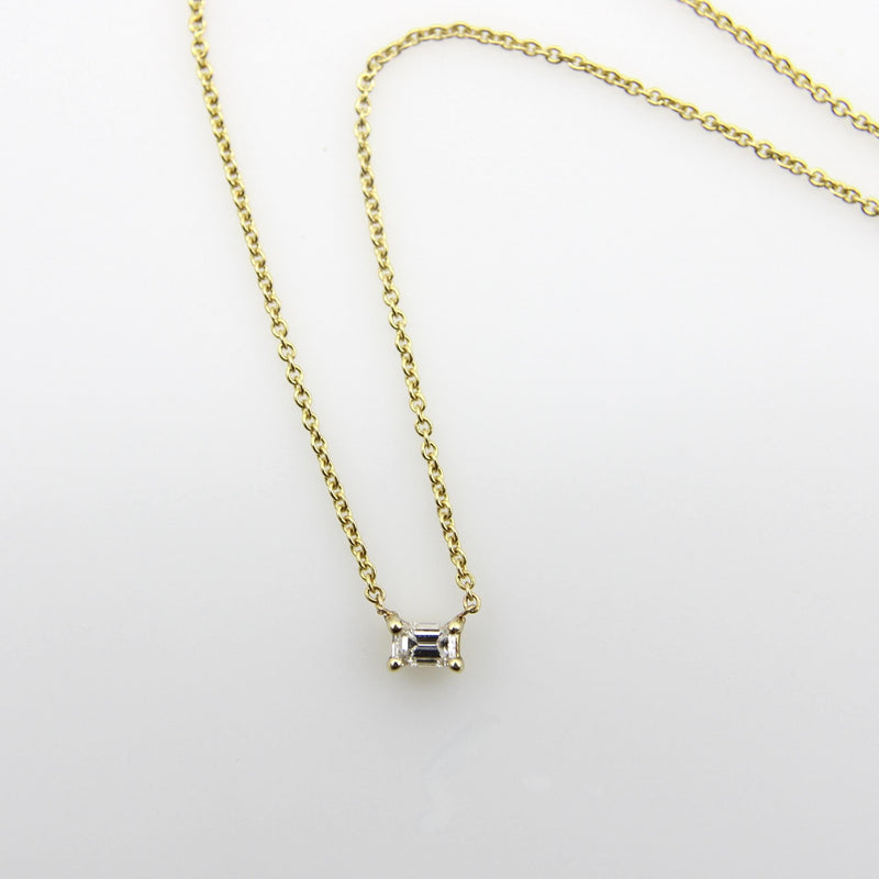14K Gold Emerald Cut Diamond Necklace Necklace Kirsten's Corner 