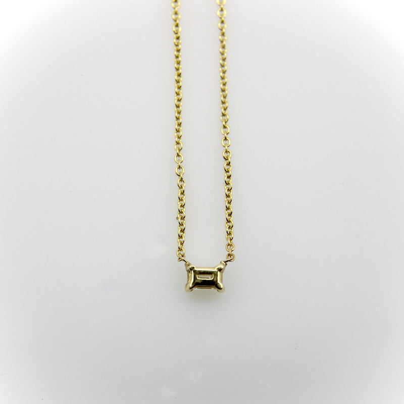 14K Gold Emerald Cut Diamond Necklace Necklace Kirsten's Corner 
