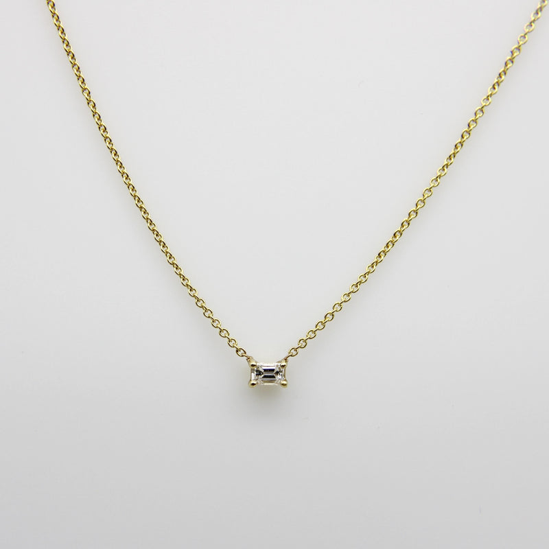 14K Gold Emerald Cut Diamond Necklace Necklace Kirsten's Corner 