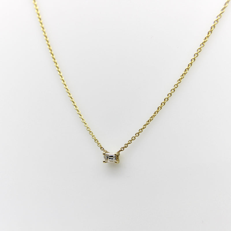 14K Gold Emerald Cut Diamond Necklace Necklace Kirsten's Corner 
