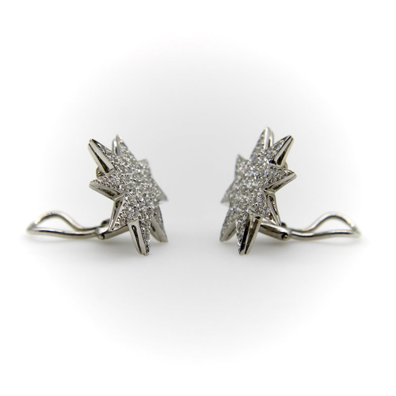 Oscar Heyman Platinum Pave Diamond Star Earrings Oscar Heyman 