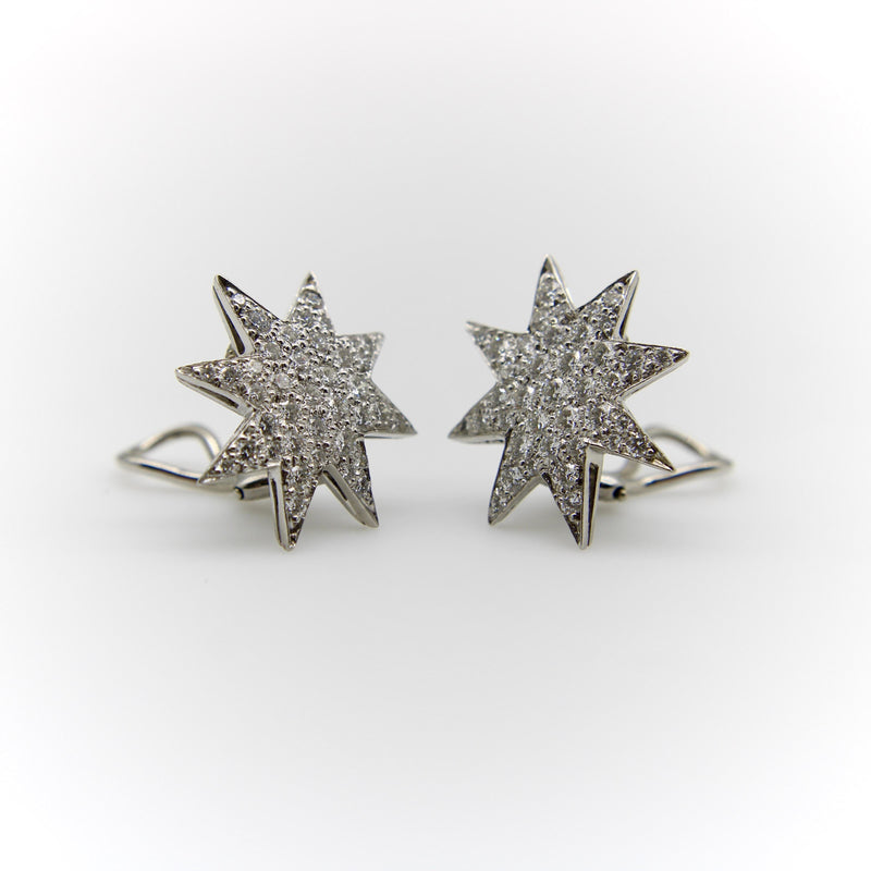 Oscar Heyman Platinum Pave Diamond Star Earrings Oscar Heyman 