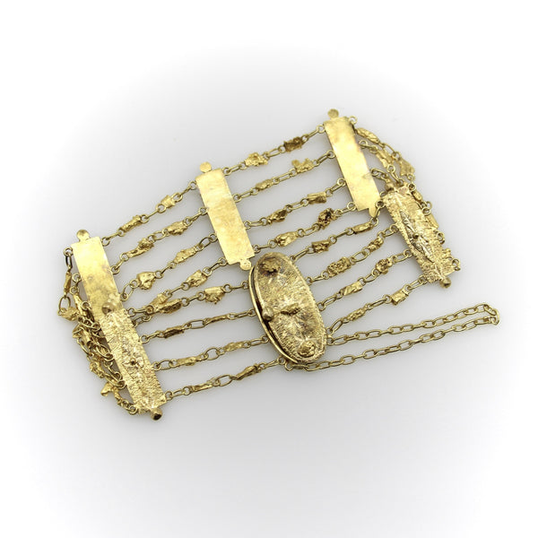 Edwardian 22K and 14K Gold Alaskan Gold Rush Nugget Bracelet Kirsten's Corner 