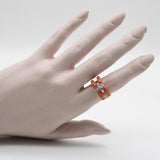 14K Gold Coral and Diamond Modernist Ring Kirsten's Corner 