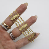 Edwardian 22K and 14K Gold Alaskan Gold Rush Nugget Bracelet Kirsten's Corner 