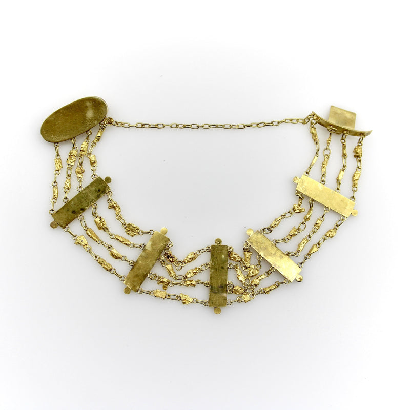 Edwardian 22K and 14K Gold Alaskan Gold Rush Nugget Bracelet Kirsten's Corner 