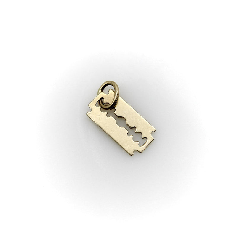 Tiny 14K Gold Razor Blade Charm Charm Kirsten's Corner 