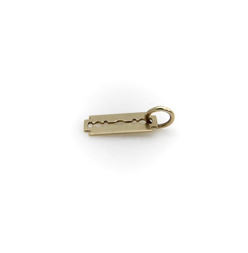 Tiny 14K Gold Razor Blade Charm Charm Kirsten's Corner 