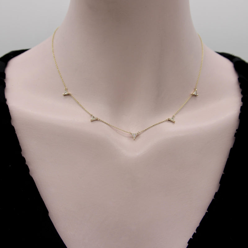 Signature 14K Gold Triangular Multi-Diamond Necklace Kirsten's Corner 