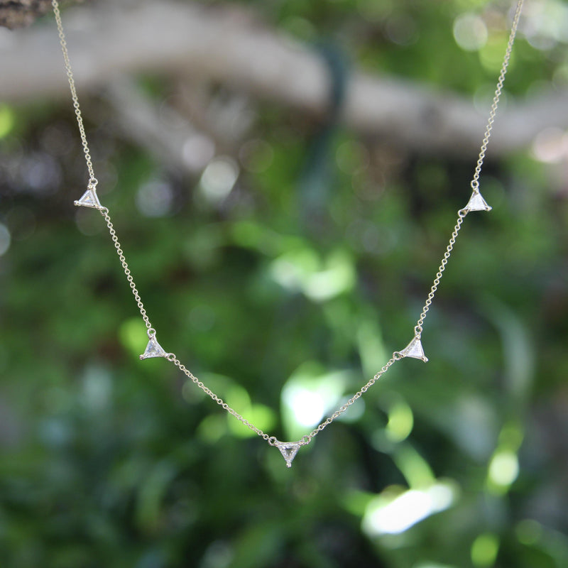 Signature 14K Gold Triangular Multi-Diamond Necklace Kirsten's Corner 