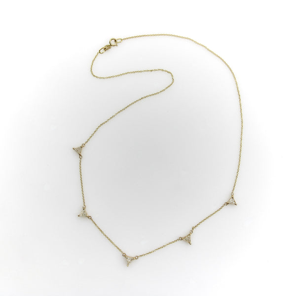 Signature 14K Gold Triangular Multi-Diamond Necklace Kirsten's Corner 