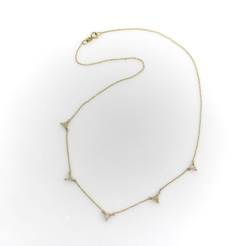 Signature 14K Gold Triangular Multi-Diamond Necklace Kirsten's Corner 