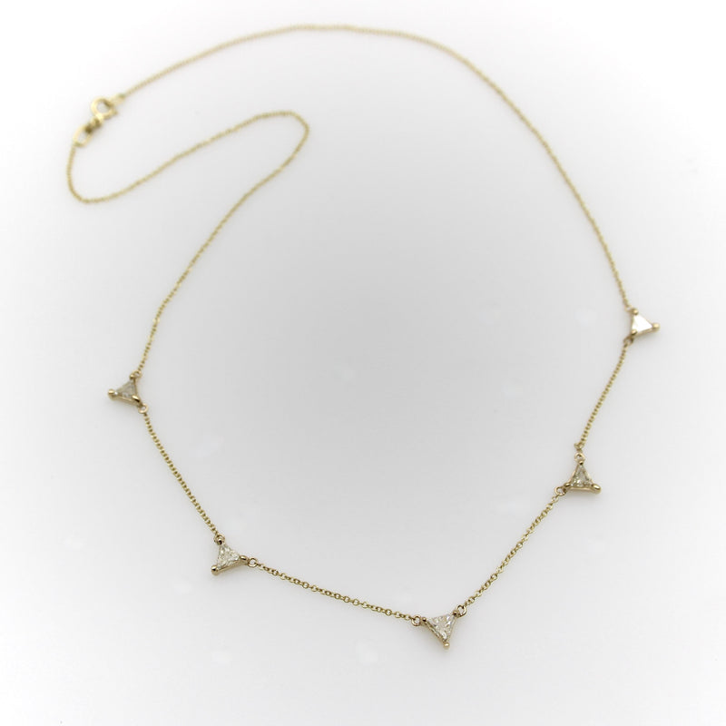 Signature 14K Gold Triangular Multi-Diamond Necklace Kirsten's Corner 