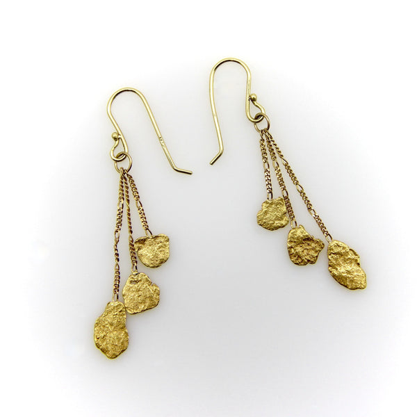 Vintage 18K and 22K Gold Nugget Earrings Kirsten's Corner 