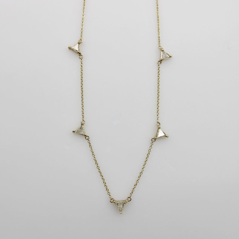 Signature 14K Gold Triangular Multi-Diamond Necklace Kirsten's Corner 