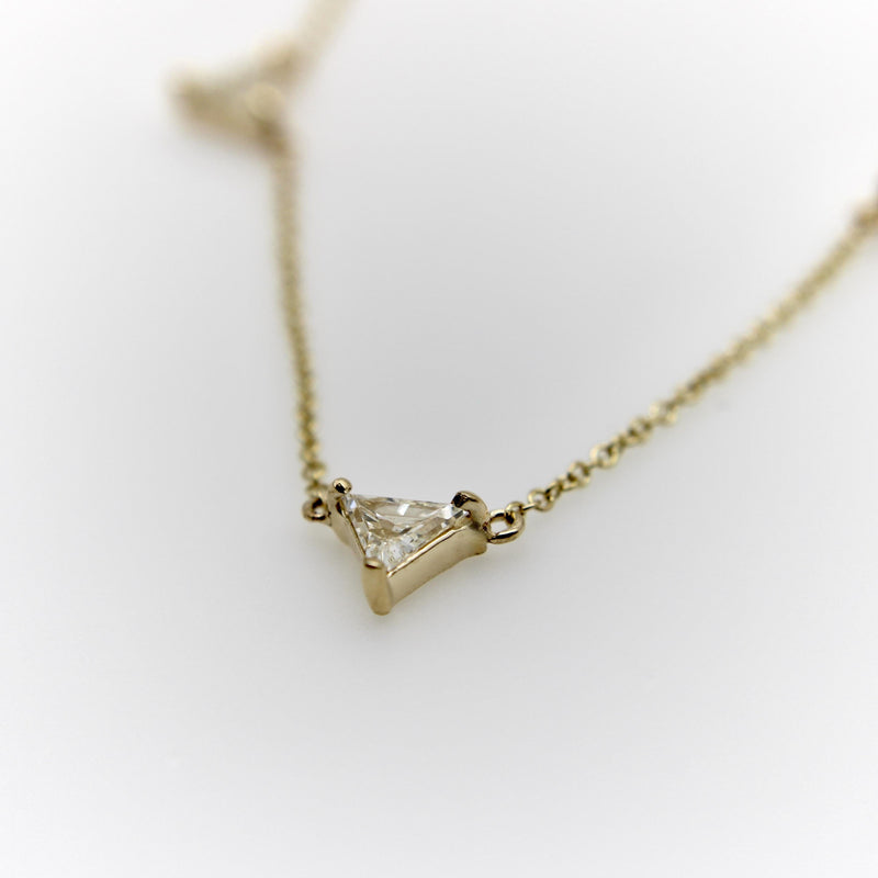 Signature 14K Gold Triangular Multi-Diamond Necklace Kirsten's Corner 