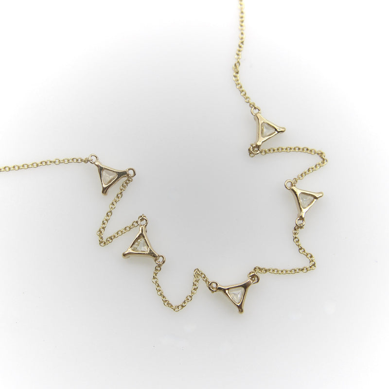 Signature 14K Gold Triangular Multi-Diamond Necklace Kirsten's Corner 