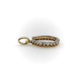 Edwardian 14K Gold and Platinum Old Mine Cut Diamond Horse Shoe Pendant Kirsten's Corner 