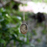 Victorian 18K Gold Hand Engraved Ave Maria Lion Pendant Charm Kirsten's Corner 