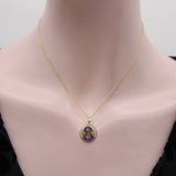 Art Deco 18K Gold Hand-Painted Enamel Jesus Medallion Pendant Charm Pendant, Charm Kirsten's Corner 