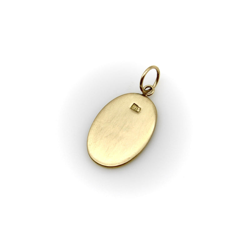 Victorian 18K Gold Hand Engraved Ave Maria Lion Pendant Charm Kirsten's Corner 