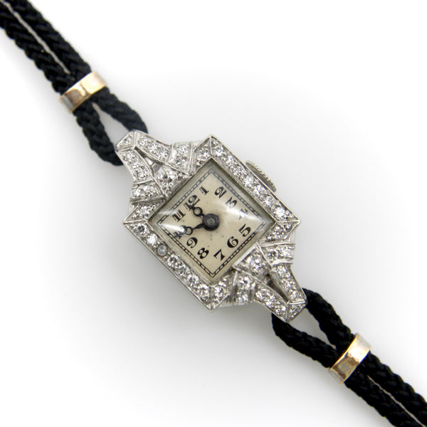 Art Deco Platinum and Diamond Wristwatch by Concord Watch Concord Watch 